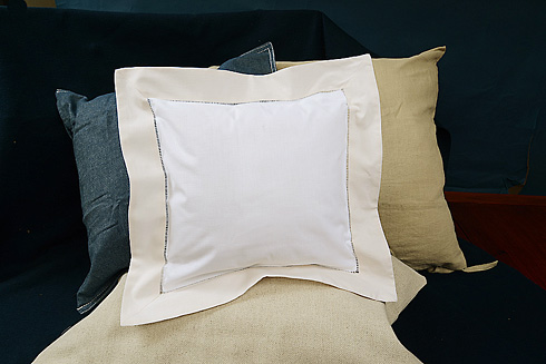 Square Hemstitch Baby Pillow with Coconut Milk color 12" SQ. - Click Image to Close